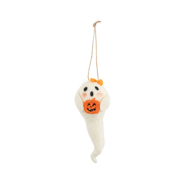 Ghost with Pumpkin Felt Ornament | Holiday Decor | boogie + birdie