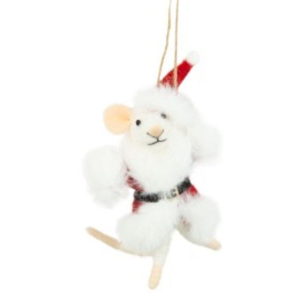 Mouse In Santa Coat Felt Ornament | Holidays | boogie + birdie