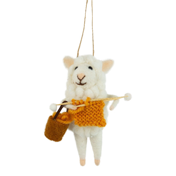 Knitting Sheep Felt Ornament | Holidays | boogie + birdie