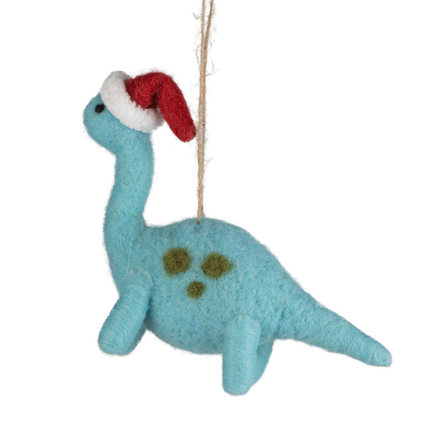 Dino with Santa Felt Ornament | Holidays | boogie + birdie
