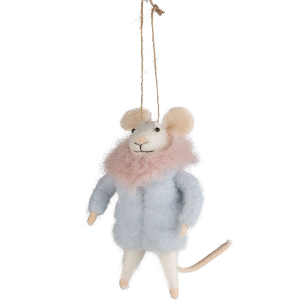 Mouse in Puffy Coat Felt Ornament | Holidays | boogie + birdie