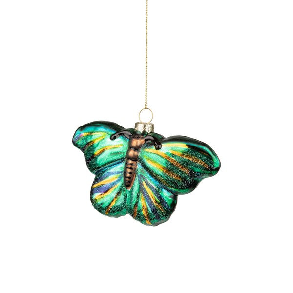 Glass Green & Blue Butterfly Ornament | Holiday | boogie + birdie
