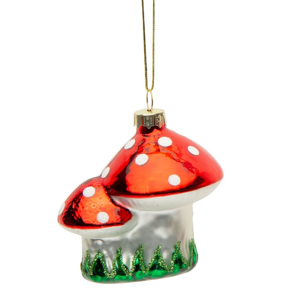 Double Mushroom Glass Ornament | Holiday | boogie + birdie