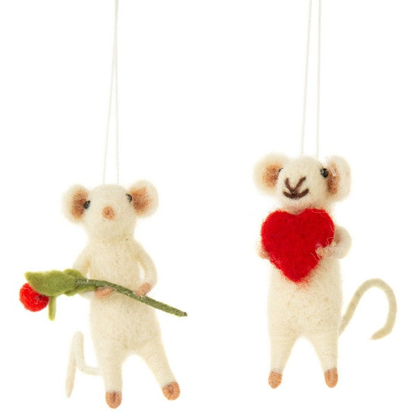 Mouse with Berry Branch Felt Ornament | Holiday Decor | boogie + birdie