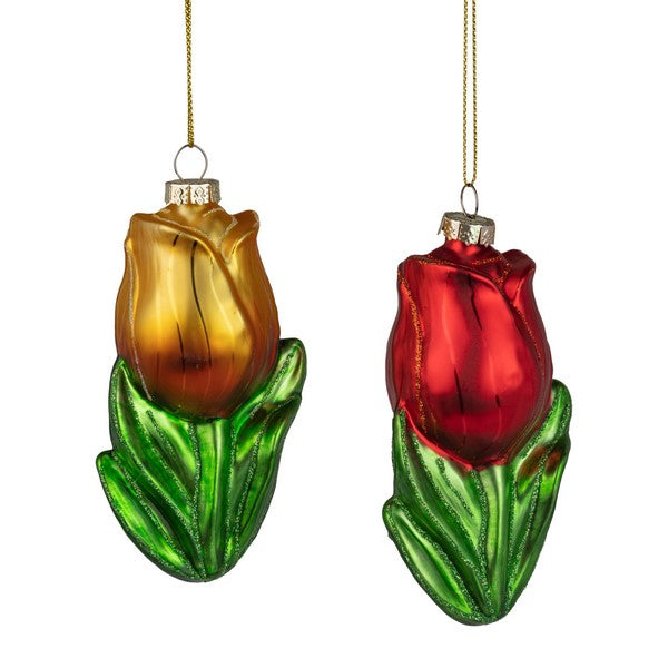 Yellow Tulip Glass Ornament | Holiday | boogie + birdie