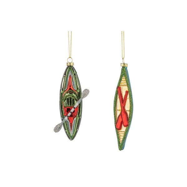 Glass Green Kayak Ornament | Holiday | boogie + birdie