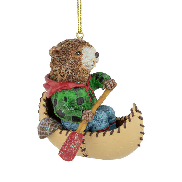 Resin Bear in Canoe Ornament (A45445) | Holiday Decor | boogie + birdie