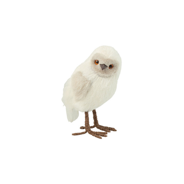 Grass White & Beige Plush Owl Table Piece (A64261) | Seasonal Decor | boogie + birdie