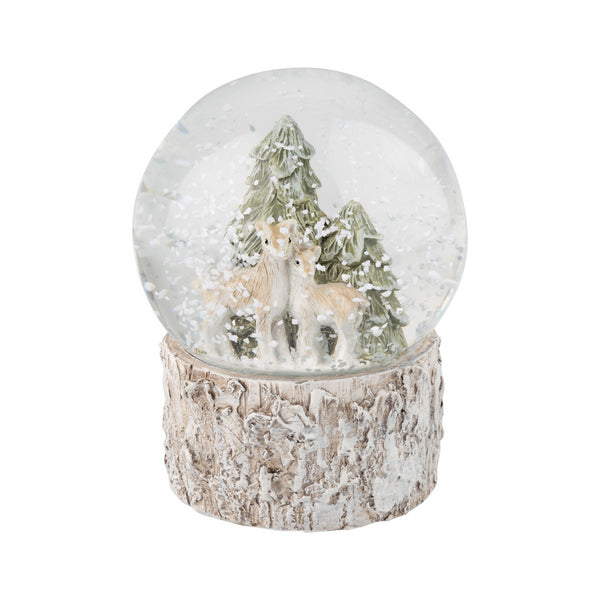 Resin Deer, Faun, and Tree Snow Globe 3.3" | Holiday | boogie + birdie