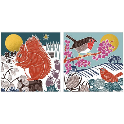 Animals Boxed Christmas Cards  | 10 Cards - 2 Designs | Art File | boogie + birdie