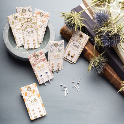 Silver Mountain Blue Howlite Stud Trio Earrings (JQ005) | Scout | boogie + birdie