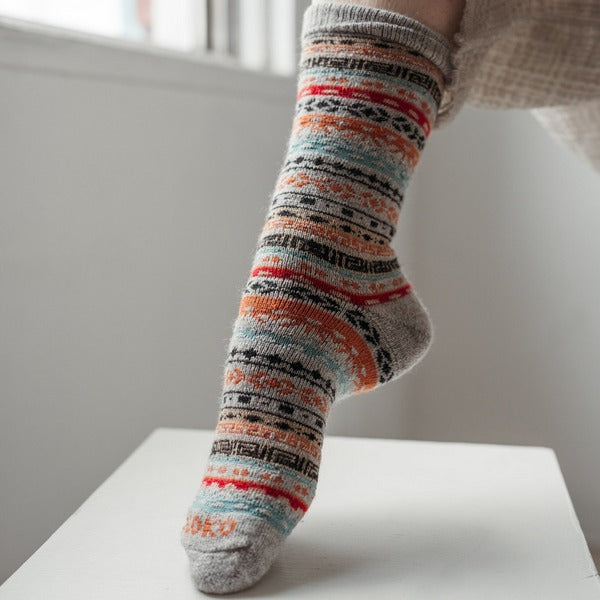 Multi-Grey Alpaca Crew Socks (ASC3)  | Pokoloko | boogie + birdie