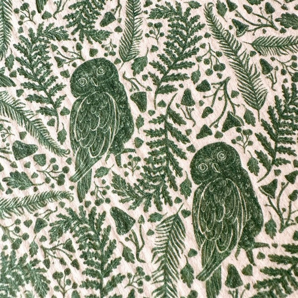 Archimedes Owl Swedish Dishcloth (SD23ARCHIM) | Pika & Bear | boogie + birdie