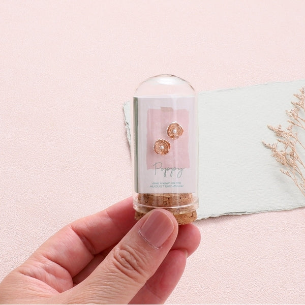 Poppy August Birth Flower Stud Earrings | Attic Creations | boogie + birdie