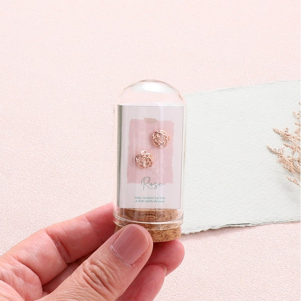 Rose June Birth Flower Stud Earrings | Attic Creations | boogie + birdie