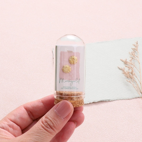 Marigold October Birth Flower Stud Earrings | Attic Creations | boogie + birdie