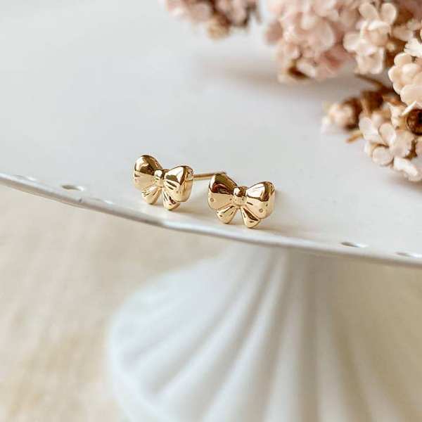 Gold Baby Bows Stud Earrings (BAB-BOW-20) | Agaveh Girl | boogie + birdie
