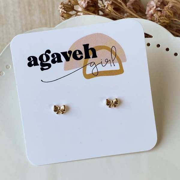 Gold Baby Bows Stud Earrings (BAB-BOW-20) | Agaveh Girl | boogie + birdie