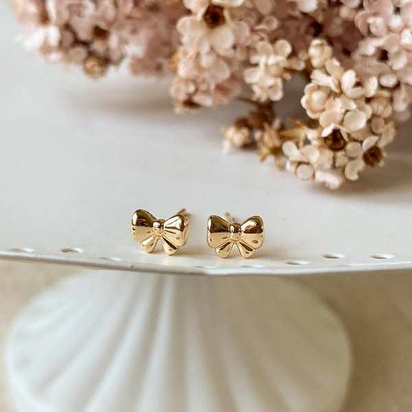 Gold Baby Bows Stud Earrings (BAB-BOW-20) | Agaveh Girl | boogie + birdie