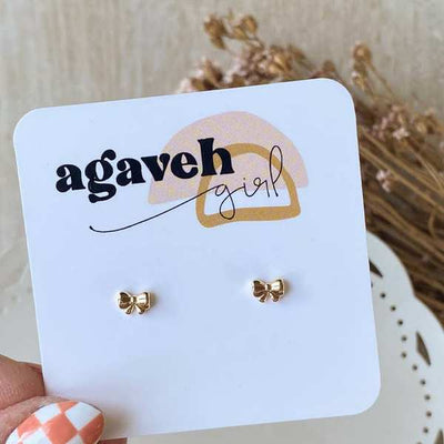 Gold Baby Bows Stud Earrings (BAB-BOW-20) | Agaveh Girl | boogie + birdie