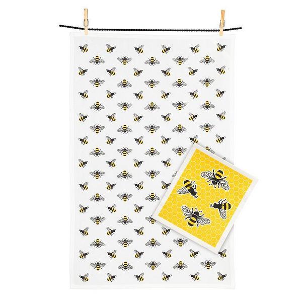 Bees Dishcloth + Tea Towel Set | Kitchen | boogie + birdie

