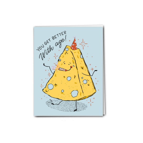 Better With Age Cheese Birthday Card (PRO071) | Paper Protege | boogie + birdie
