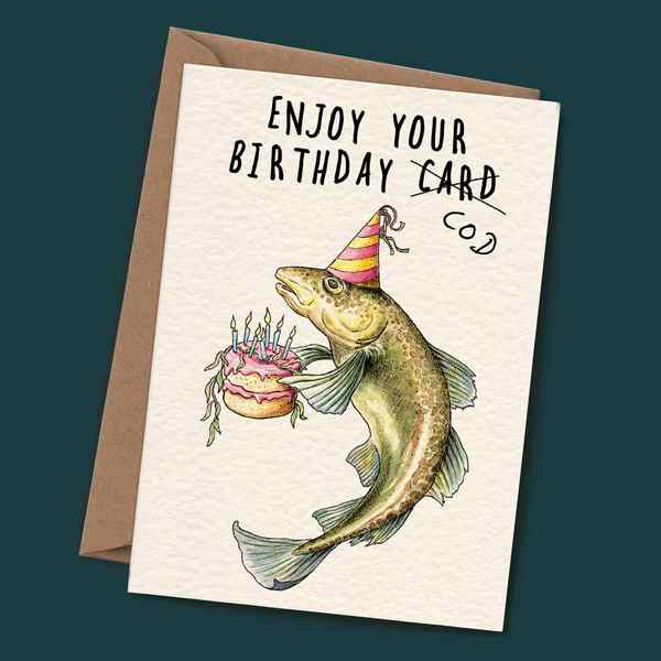 Cod Birthday Card (B02) | Bewilderbeest | boogie + birdie