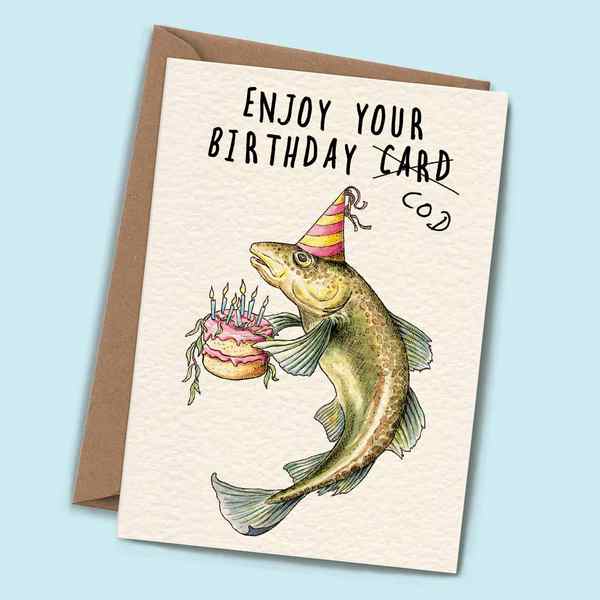 Cod Birthday Card (B02) | Bewilderbeest | boogie + birdie