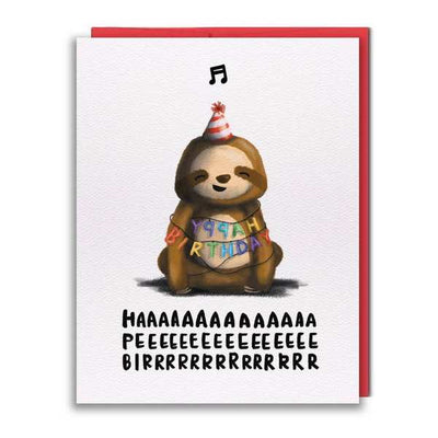 Sloth Sings Birthday Card (HB030) | studio vcky | boogie + birdie