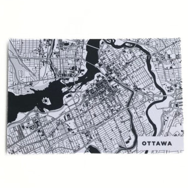 Black and White Ottawa Map Postcard | ILikeMaps | boogie + birdie