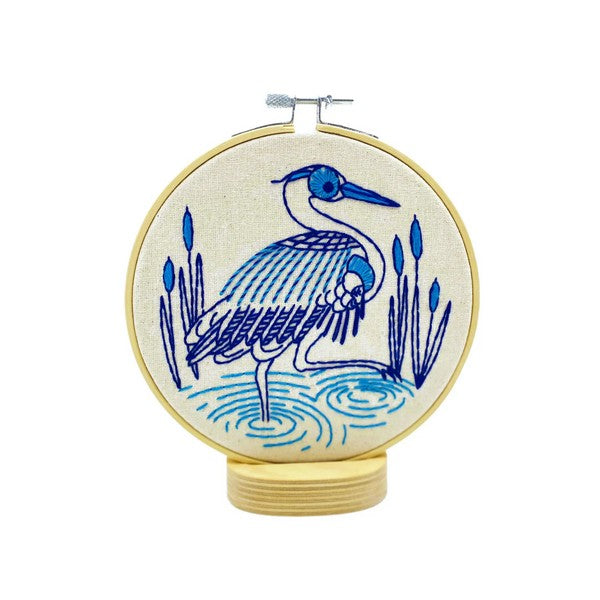 Blue Heron Embroidery Kit | Hook, Line & Tinker | boogie + birdie

