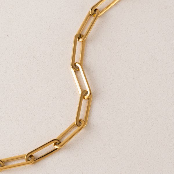 Gold Waterproof Bold Paperclip Bracelet (3WP-FA25022-GLD) | Lover's Tempo | boogie + birdie