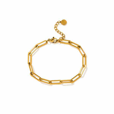 Gold Waterproof Bold Paperclip Bracelet (3WP-FA25022-GLD) | Lover's Tempo | boogie + birdie