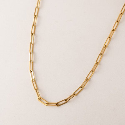 Gold Waterproof Bold Paperclip Necklace (2WP_FA25002-GLD) | Lover’s Tempo | boogie + birdie