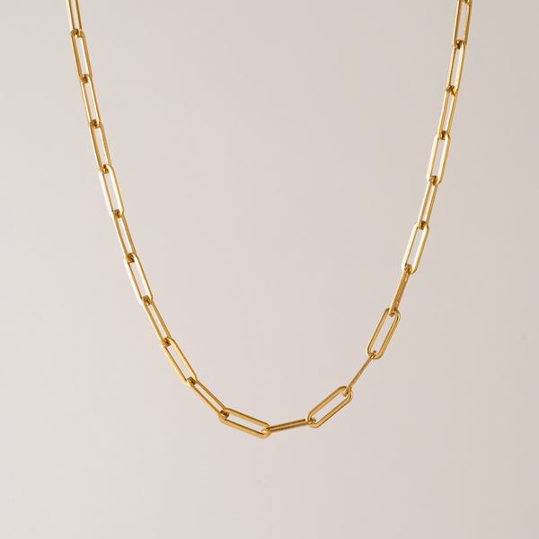 Gold Waterproof Bold Paperclip Necklace (2WP_FA25002-GLD) | Lover’s Tempo | boogie + birdie