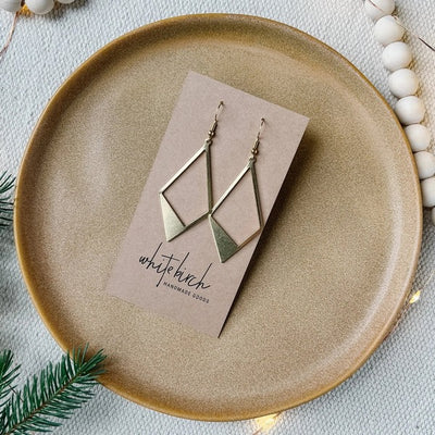 Brass Cut-out Diamond Drop Earrings | whitebirch handmade | boogie + birdie