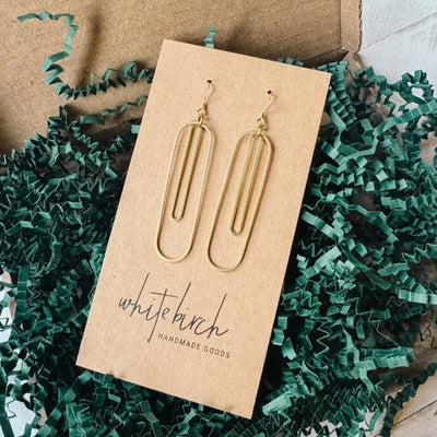 Brass Large Double Oval Drop Earrings | whitebirch handmade | boogie + birdie