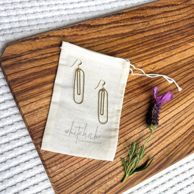 Brass Large Double Oval Drop Earrings | whitebirch handmade | boogie + birdie