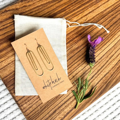 Brass Large Double Oval Drop Earrings | whitebirch handmade | boogie + birdie