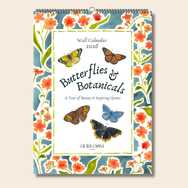 Butterflies Wall 2026 Calendar | Heirloom Island | boogie + birdie
