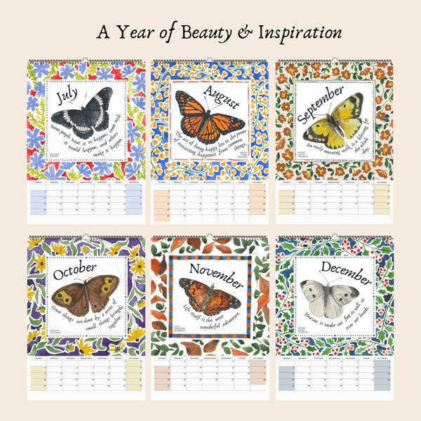 Butterflies Wall 2026 Calendar | Heirloom Island | boogie + birdie
