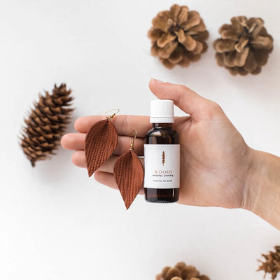 Cinnamon Leaf Leather Drop Earrings | whitebirch handmade | boogie + birdie