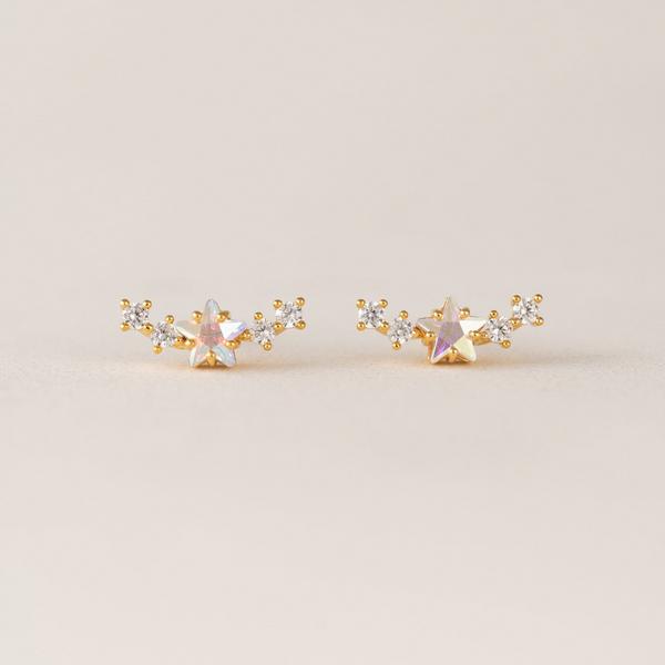 Gold Stargazer Clear Climber Earrings (1FA25004-CLR) | Lover's Tempo | boogie + birdie
