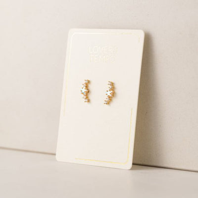 Gold Stargazer Clear Climber Earrings (1FA25004-CLR) | Lover's Tempo | boogie + birdie