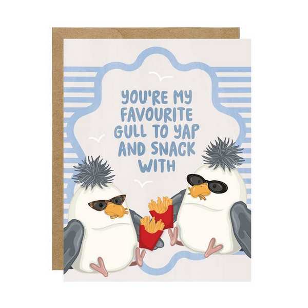 Favourite Gull to Yap & Snack with Greeting Card | Simple Whimsy | boogie + birdie