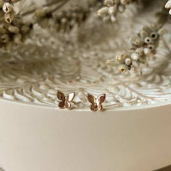 Gold Felicity Butterfly Stud Earrings (FEL-STU-20) | Agaveh Girl | boogie + birdie