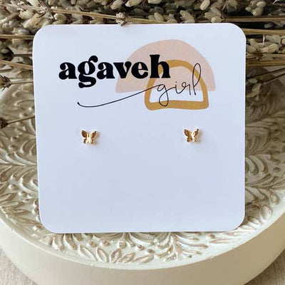 Gold Felicity Butterfly Stud Earrings (FEL-STU-20) | Agaveh Girl | boogie + birdie