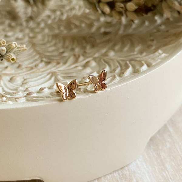 Gold Felicity Butterfly Stud Earrings (FEL-STU-20) | Agaveh Girl | boogie + birdie