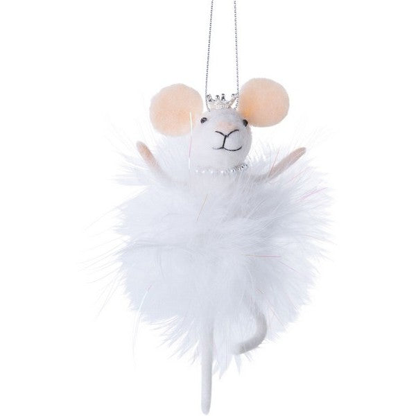 Mouse with Pearls and Crown Felt Ornament | Holiday | boogie + birdie

