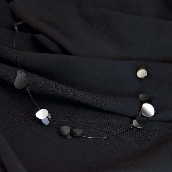 Silver & Black Florae Necklace | Pursuits | boogie + birdie